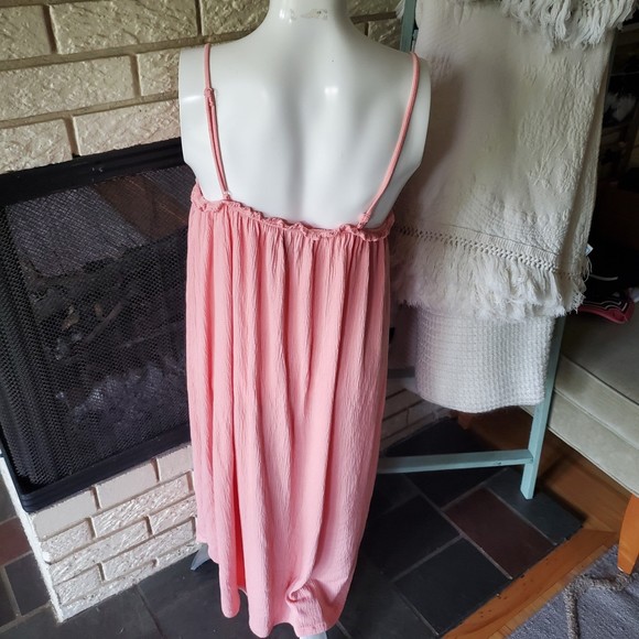 Scoop Sundress Swim Cover High-Low Midi Gauzy Tank Shift Dress M - Picture 3 of 5